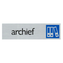 Archief - Aluminium look zelfklevend deurbordje